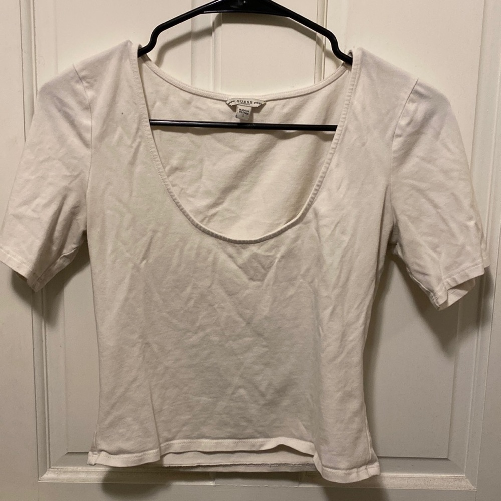 Guess white crop tee